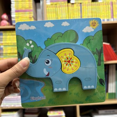 پازل مربعی رنگی  فیل