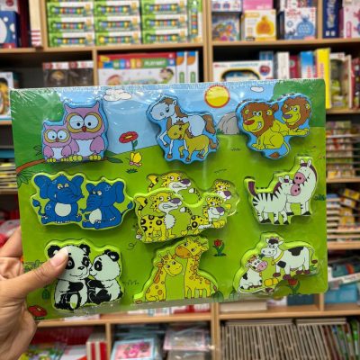 پازل برجسته جنگل حیوانات و بچه ها