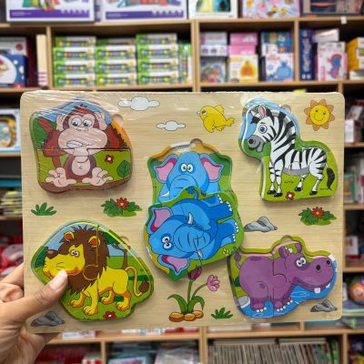 پازل برجسته 2تکه راست بالا گورخر