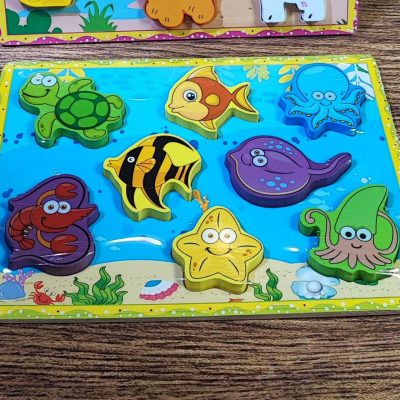 پازل برجسته راست بالا هشت پا آبی