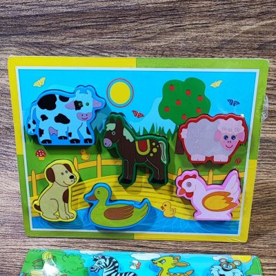 پازل برجسته مزرعه گاو سیاه سفید