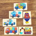 پازل 10 قطعه برجسته اتوبوس مدرسه