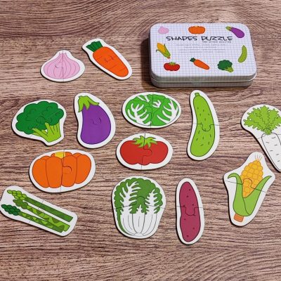 پازل دو تکه قوطی سفید سبزیجات