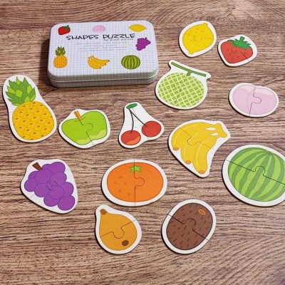 پازل دو تکه قوطی سفید میوه