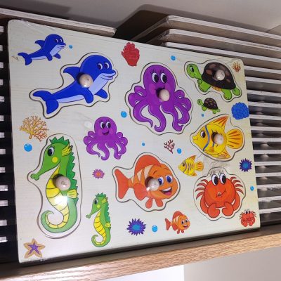 پازل پین دار چپ پایین اسب دریایی سبز