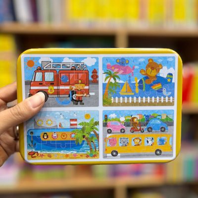 پازل 4در1 گربه نارنجی دار قوطی آسیب دیده