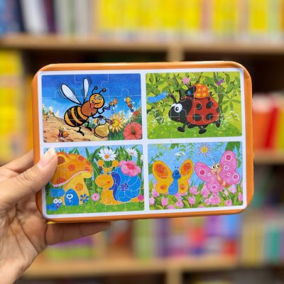 پازل 4در1 گربه نارنجی دار قوطی آسیب دیده