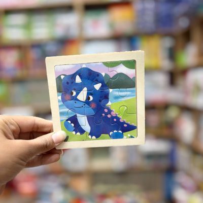 پازل چوبی تخت 9تکه دایناسور آبی