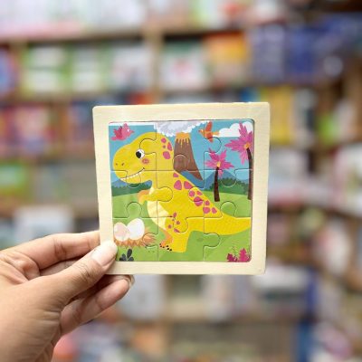 پازل چوبی تخت 9تکه دایناسور زرد