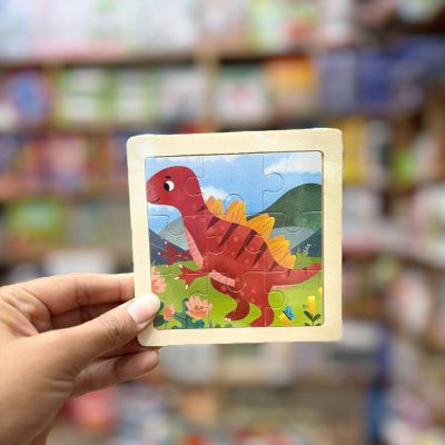 پازل چوبی تخت 9تکه دایناسور قرمز