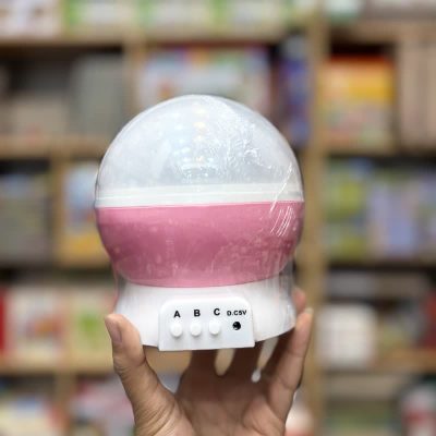 چراغ خواب ماه و ستاره صورتی