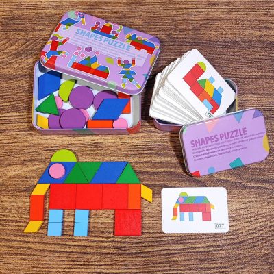 تطابق اشکال چوبی قوطی بنفش