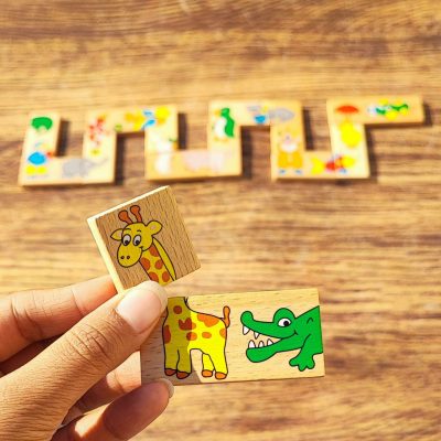 دومینو پازلی چوبی