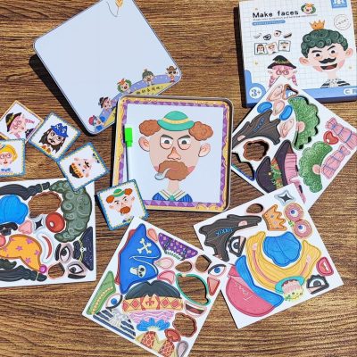 پازل مگنتی چوبی قوطی فلزی چهره