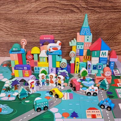 بریکس108قطعه چوبی جعبه سالم