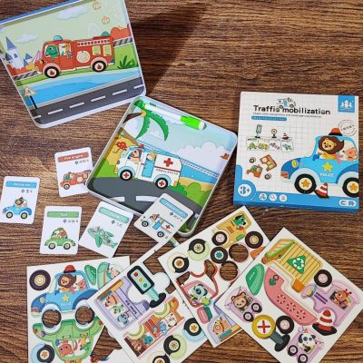 پازل مگنتی چوبی قوطی فلزی نقلیه