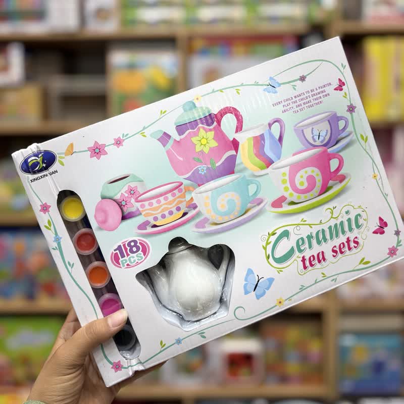 5a24cd2e-d547-493d-9d4c-a9ed5813d063 ست سرامیکی رنگ آمیزی چای خوری 18قطعه