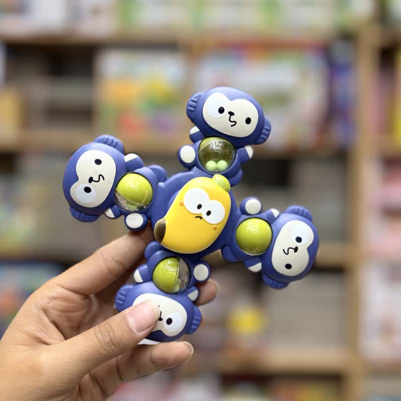 e14e0ea8-1ac7-43a4-a4c4-0e91b8f89aa9 اسپینر 4پر میمون جغجغه ای جدید - Image 1