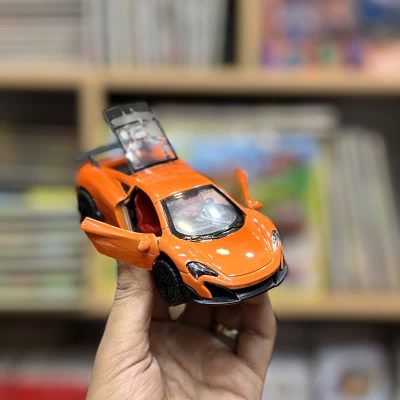 ماشین فلزی بوگاتی درب باز شو موزیکال نارنجی