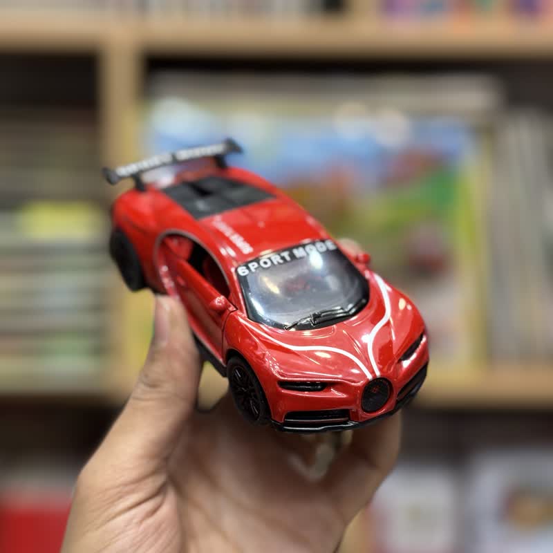 ماشین فلزی بوگاتی درب باز شو موزیکال قرمز