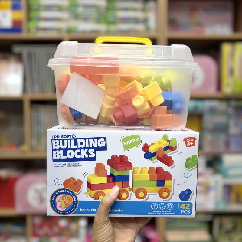 a47dfeae-a0ca-41f7-b4d4-c7393a5ffe6c لگو نرم(سیلیکونی) 42قطعه آبی - Image 1