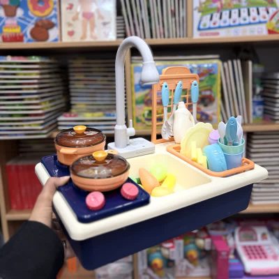 سینک ظرفشویی اسباب بازی سورمه ای با گاز